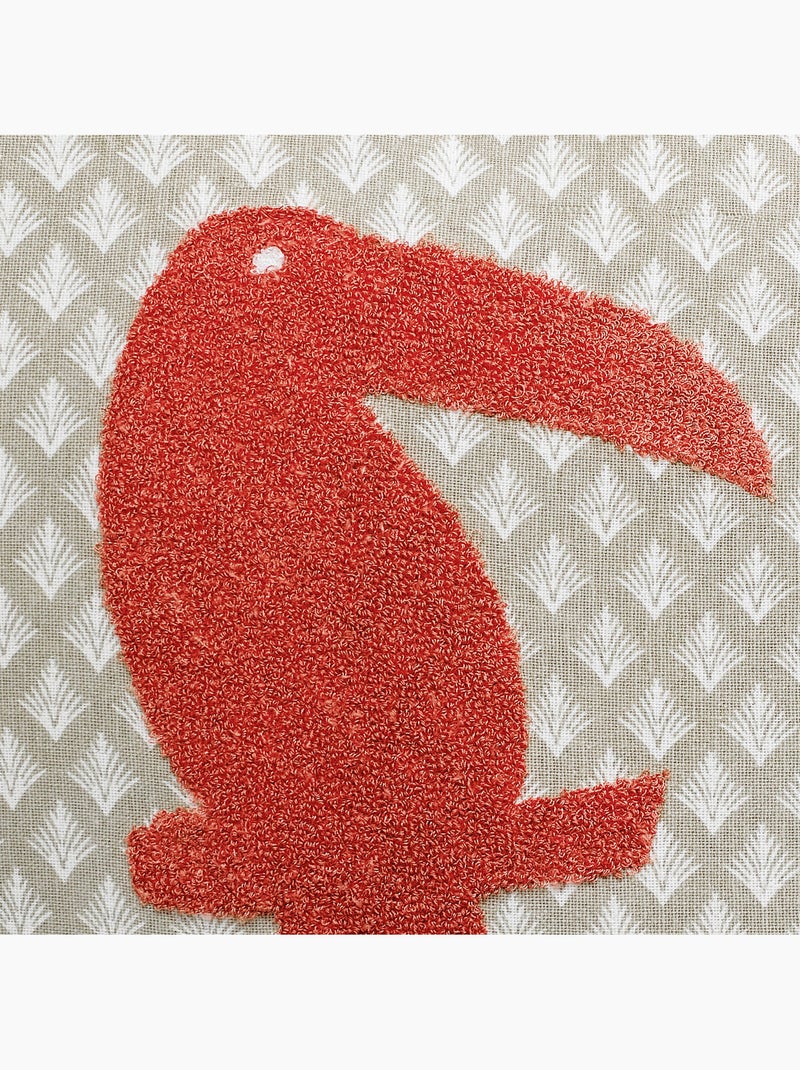 Parure housse de couette 100 % coton polyester toucan Rouge - Kiabi