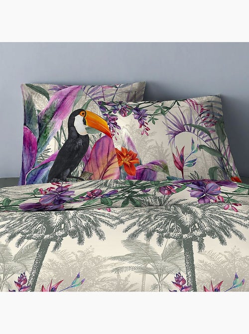 Parure housse de couette 100 % coton polyester toucan - Kiabi Parure housse de couette 100 % coton polyester toucan - Kiabi