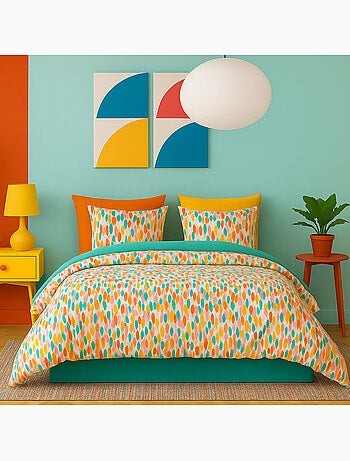 Parure housse de couette 100 % coton poppy