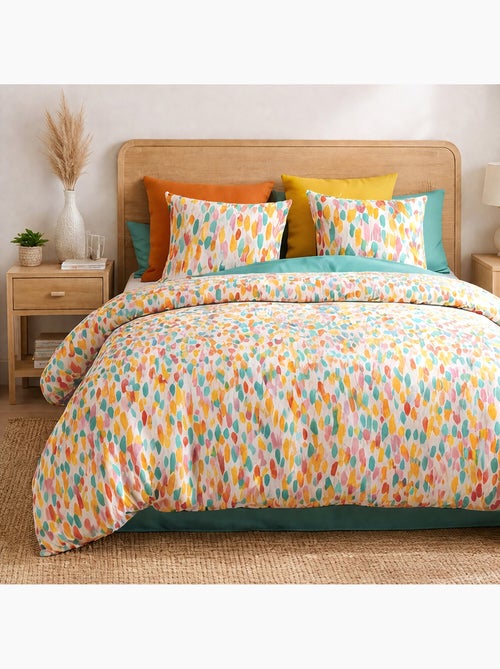 Parure housse de couette 100 % coton poppy - Kiabi