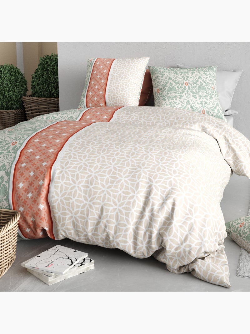 Parure housse de couette 100 % coton prana Multicolore - Kiabi