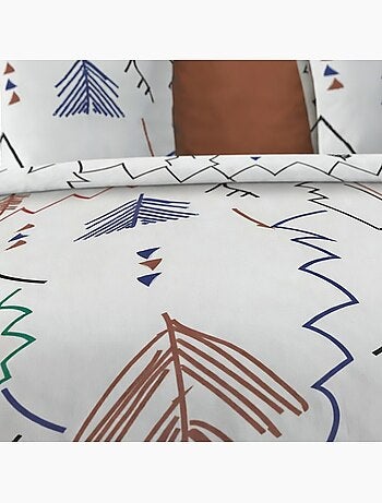 Parure housse de couette 100 % coton ryad