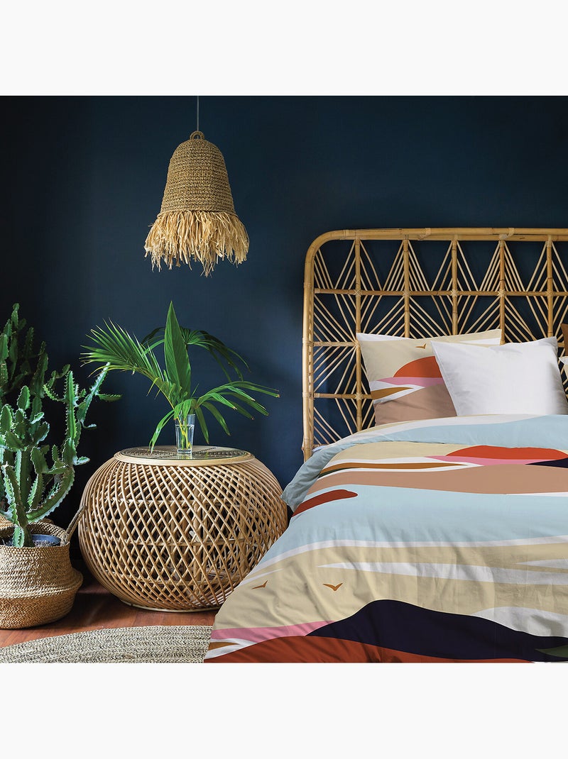 Parure housse de couette 100 % coton safa Bleu - Kiabi