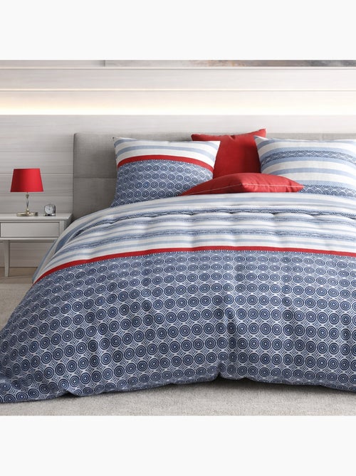Parure housse de couette 100 % coton santorini - Kiabi