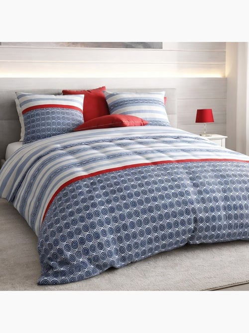 Parure housse de couette 100 % coton santorini - Kiabi