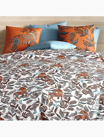 Parure housse de couette 100 % coton savane