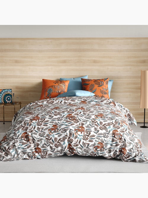 Parure housse de couette 100 % coton savane - Kiabi