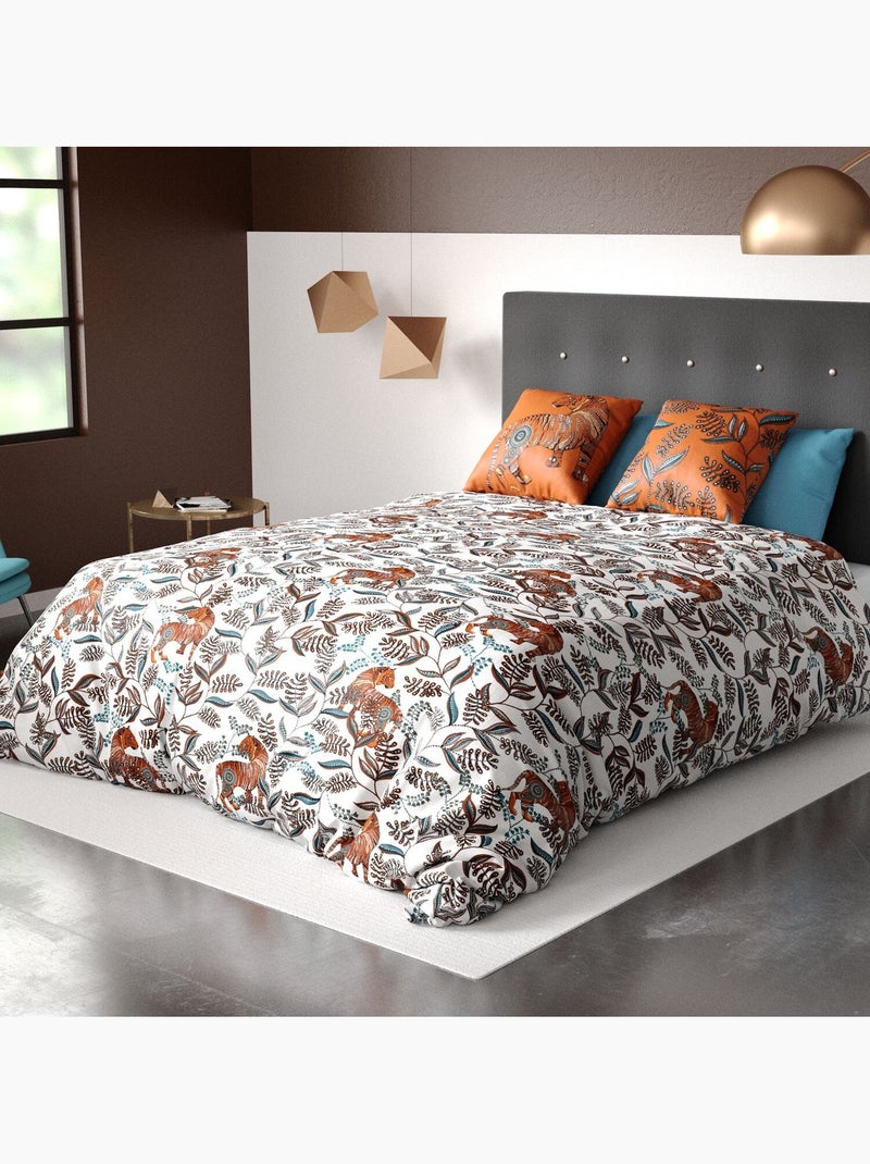 Parure housse de couette 100 % coton savane Orange - Kiabi