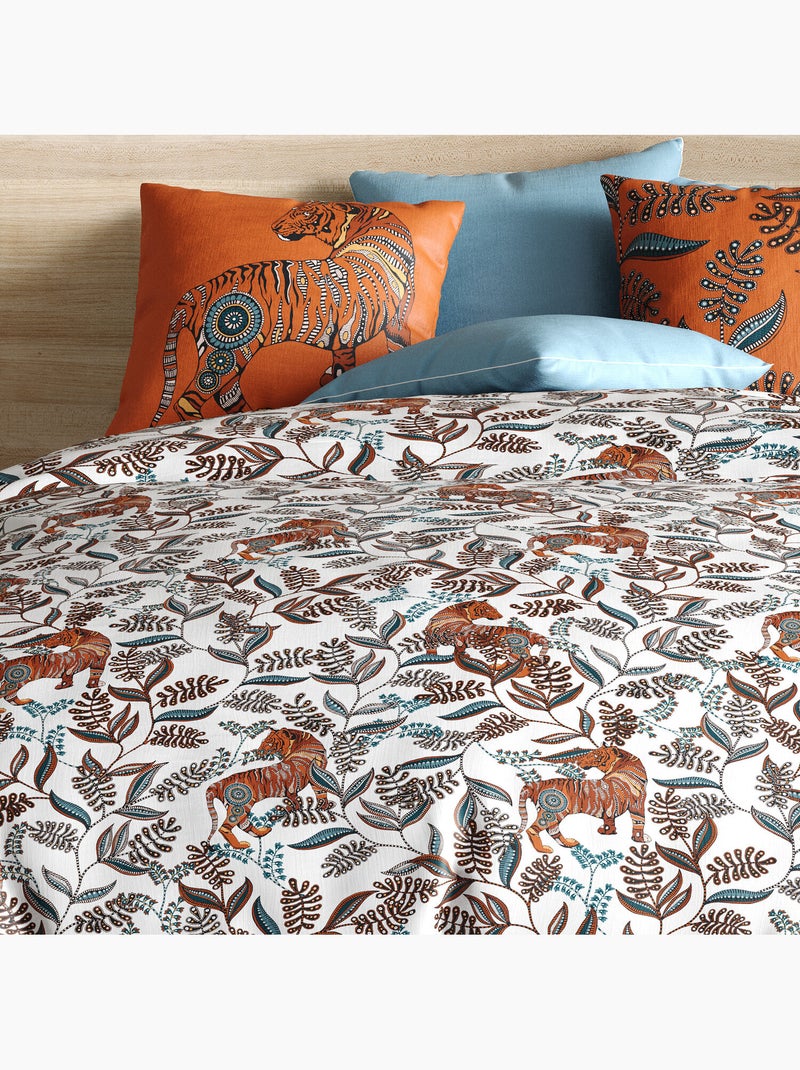 Parure housse de couette 100 % coton savane Orange - Kiabi