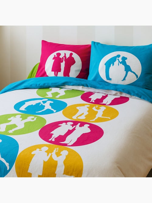 Parure housse de couette 100 % coton scene de menage - Kiabi