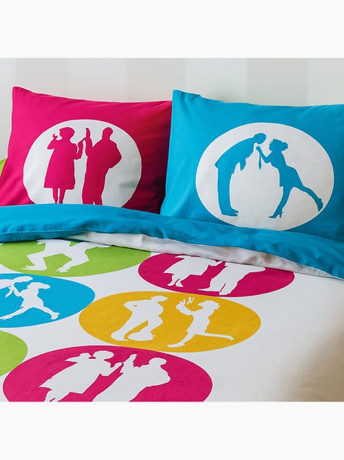 Parure housse de couette 100 % coton scene de menage - Kiabi