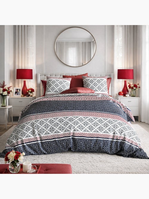 Parure housse de couette 100 % coton sergio - Kiabi