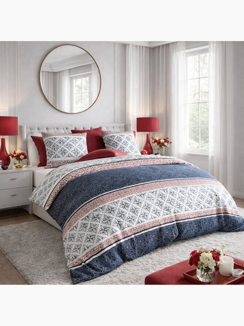 Parure housse de couette 100 % coton sergio - Kiabi