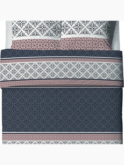 Parure housse de couette 100 % coton sergio - Kiabi