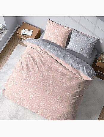 Parure de lit réversible coton - 3 pièces