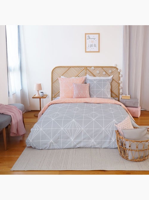 Parure housse de couette 100 % coton shyne - Kiabi