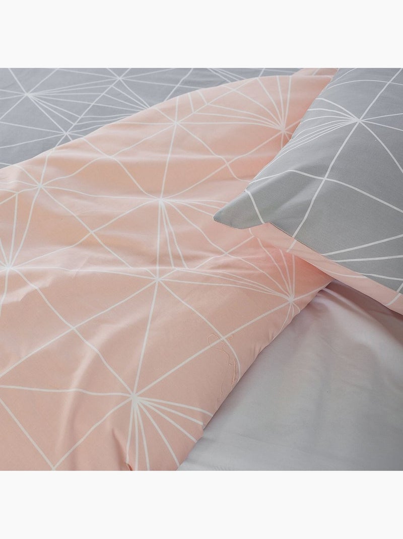 Parure housse de couette 100 % coton shyne Gris - Kiabi