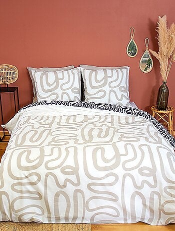 Parure housse de couette 100 % coton sidnie
