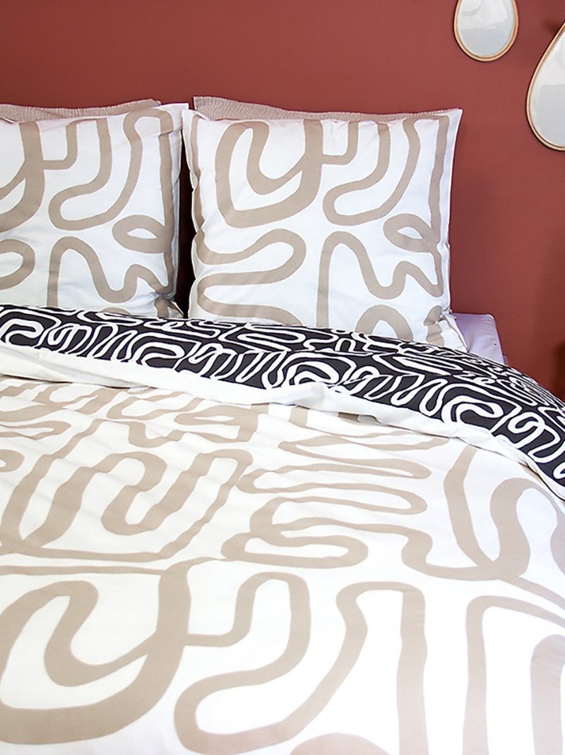 Parure housse de couette 100 % coton sidnie Blanc - Kiabi