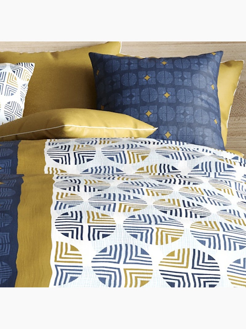 Parure housse de couette 100 % coton sirius Bleu - Kiabi