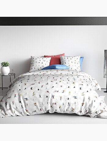 Parure housse de couette 100 % coton skieur