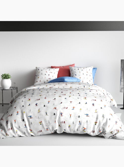 Parure housse de couette 100 % coton skieur - Kiabi