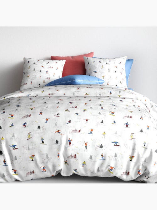 Parure housse de couette 100 % coton skieur - Kiabi