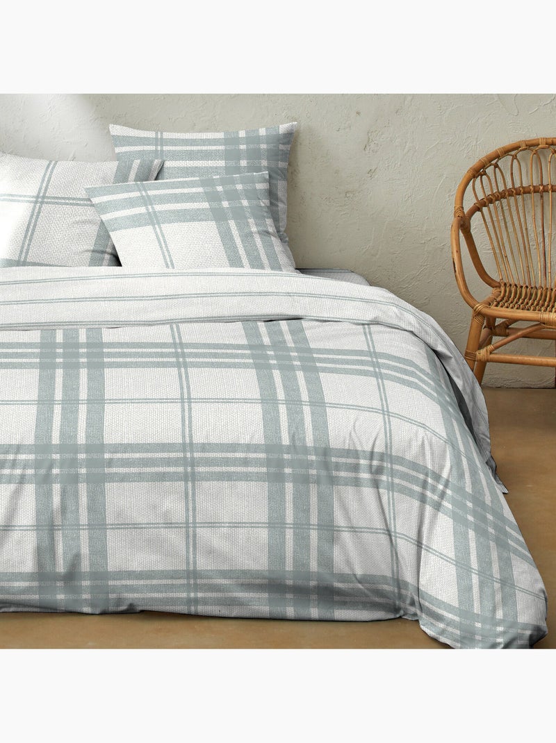 Parure housse de couette 100 % coton sobrut Gris - Kiabi