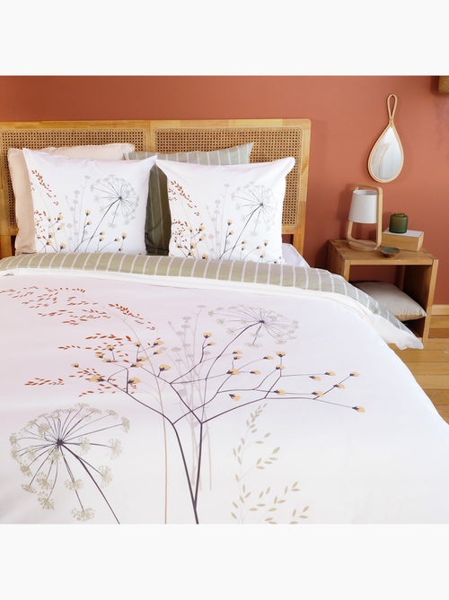 Parure housse de couette 100 % coton soliflore - Kiabi
