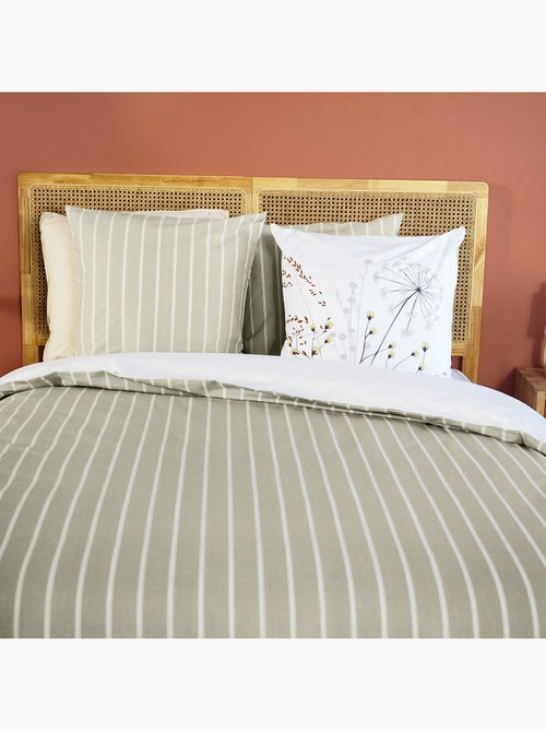 Parure housse de couette 100 % coton soliflore - Kiabi