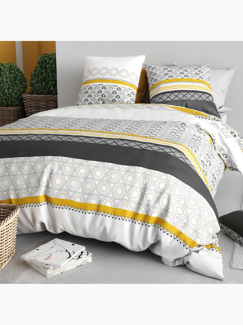 Parure housse de couette 100 % coton spira Multicolore - Kiabi
