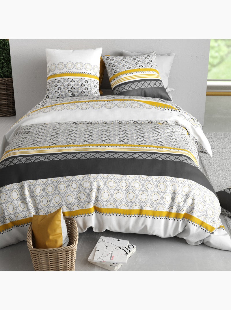 Parure housse de couette 100 % coton spira Multicolore - Kiabi