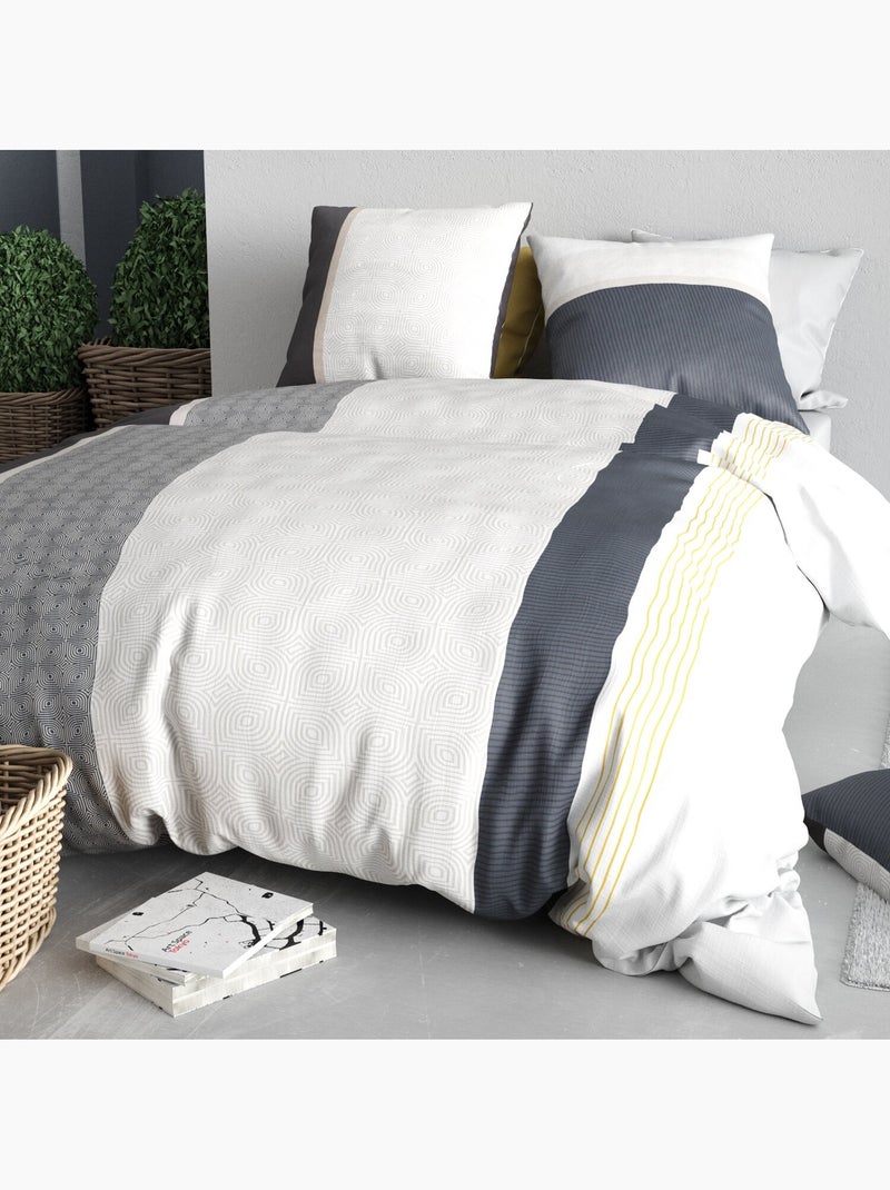Parure housse de couette 100 % coton status Multicolore - Kiabi