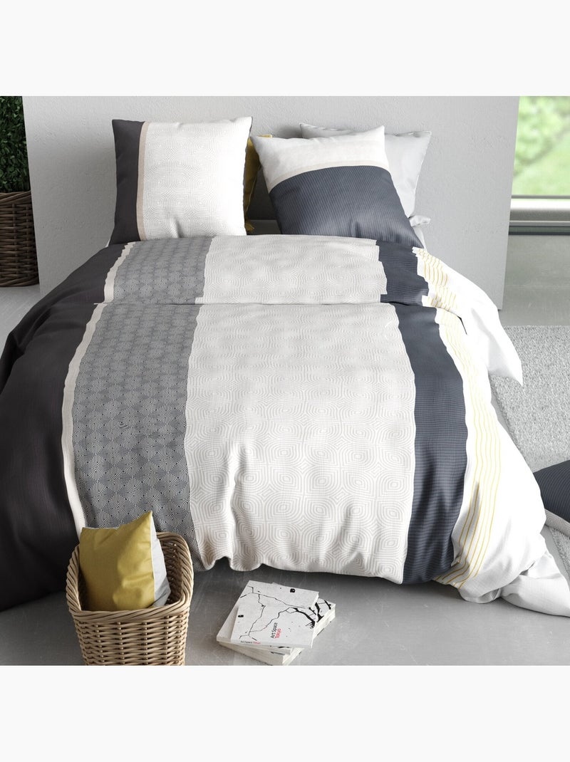 Parure housse de couette 100 % coton status Multicolore - Kiabi