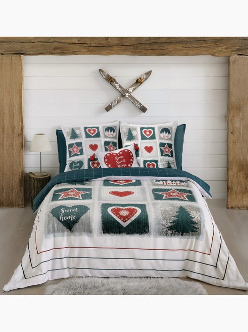 Parure housse de couette 100 % coton sweet home - Kiabi