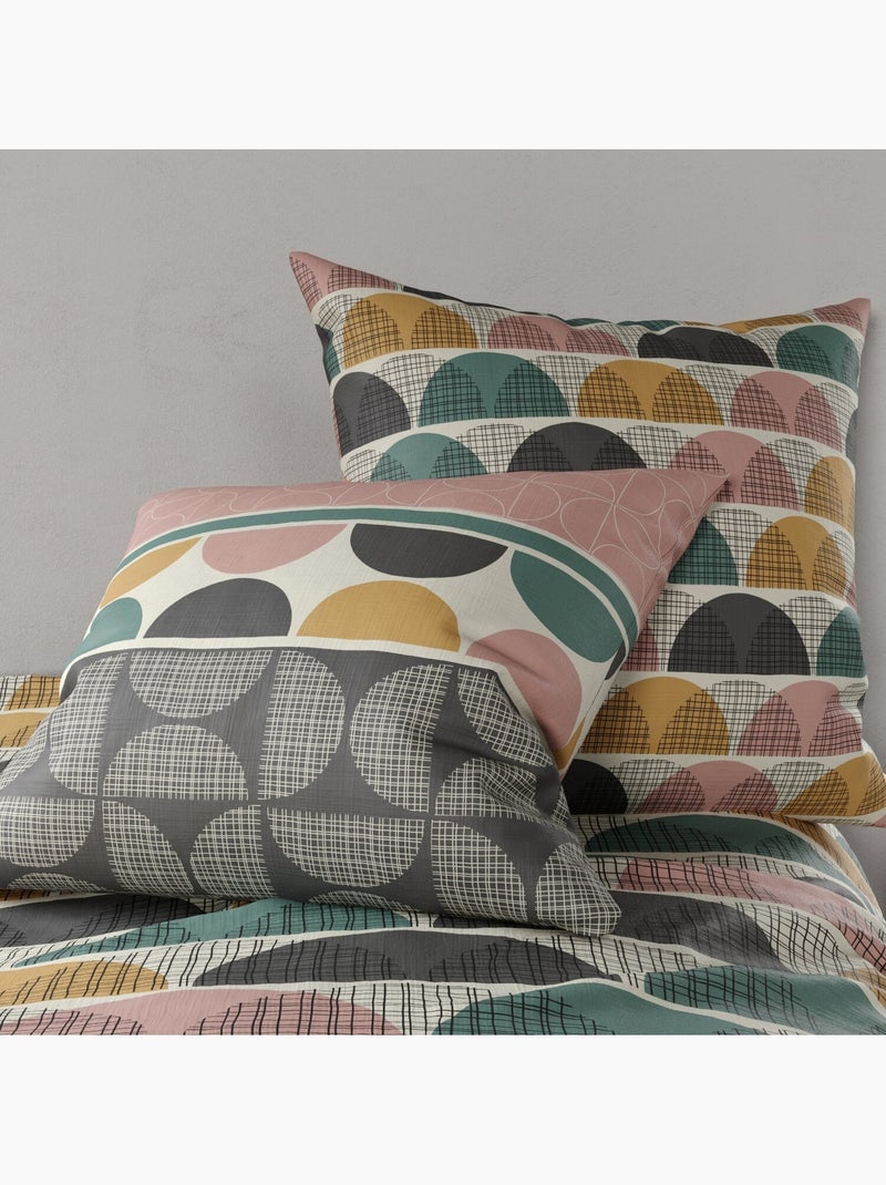 Parure housse de couette 100 % coton thanos Rose - Kiabi