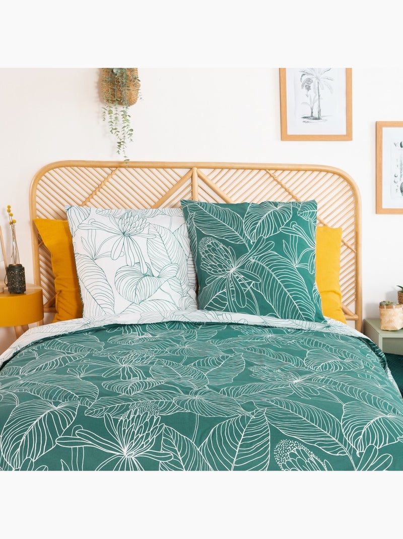 Parure housse de couette 100 % coton tilda Vert - Kiabi