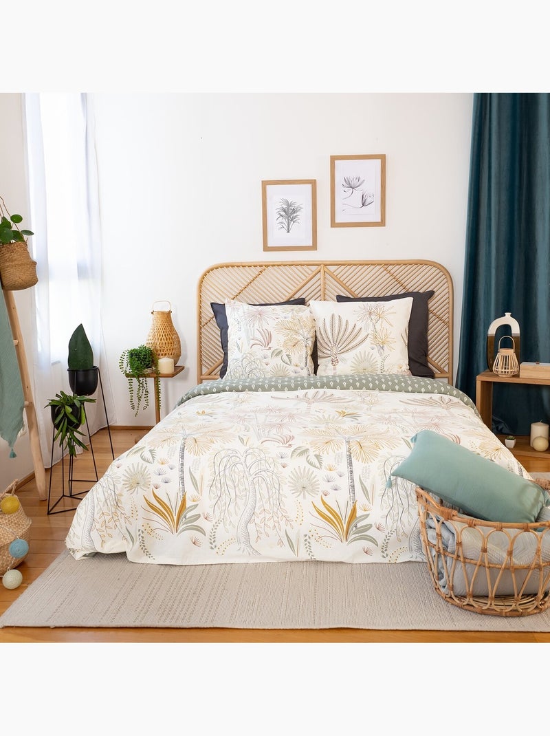 Parure housse de couette 100 % coton tinguelie Ocre - Kiabi
