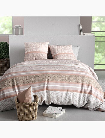 Parure housse de couette 100 % coton trine