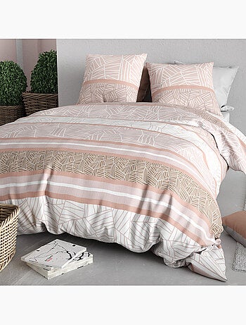 Parure housse de couette 100 % coton trine