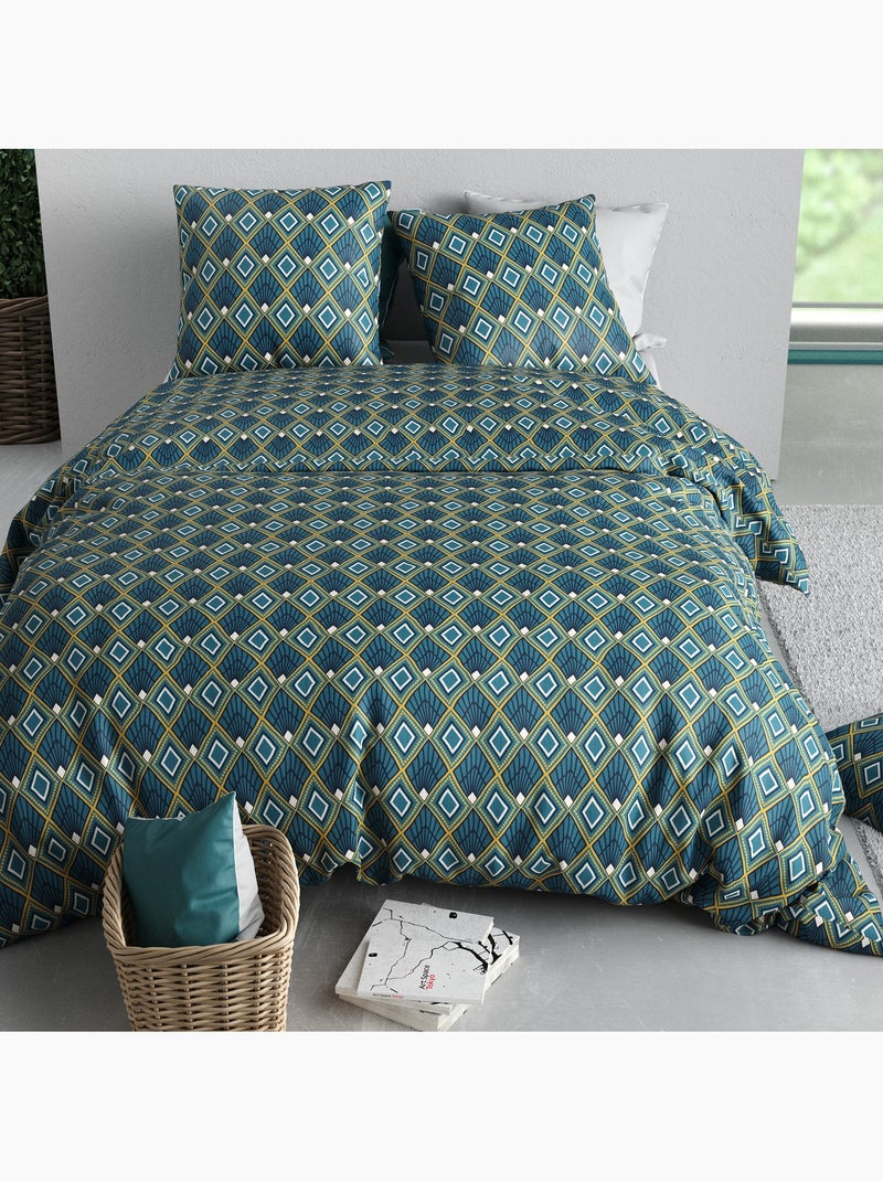 Parure housse de couette 100 % coton triska Multicolore - Kiabi