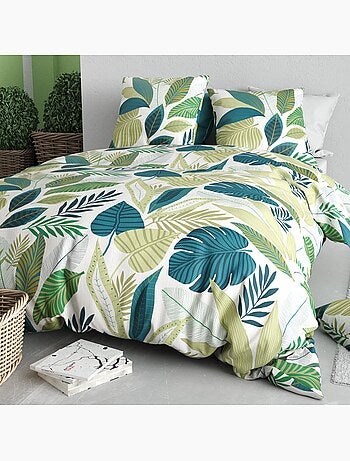 Parure housse de couette 100 % coton tropicalia