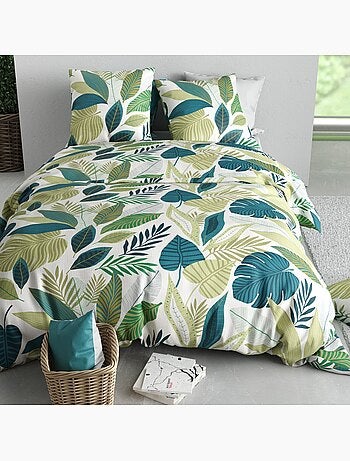 Parure housse de couette 100 % coton tropicalia
