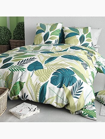 Parure housse de couette 100 % coton tropicalia