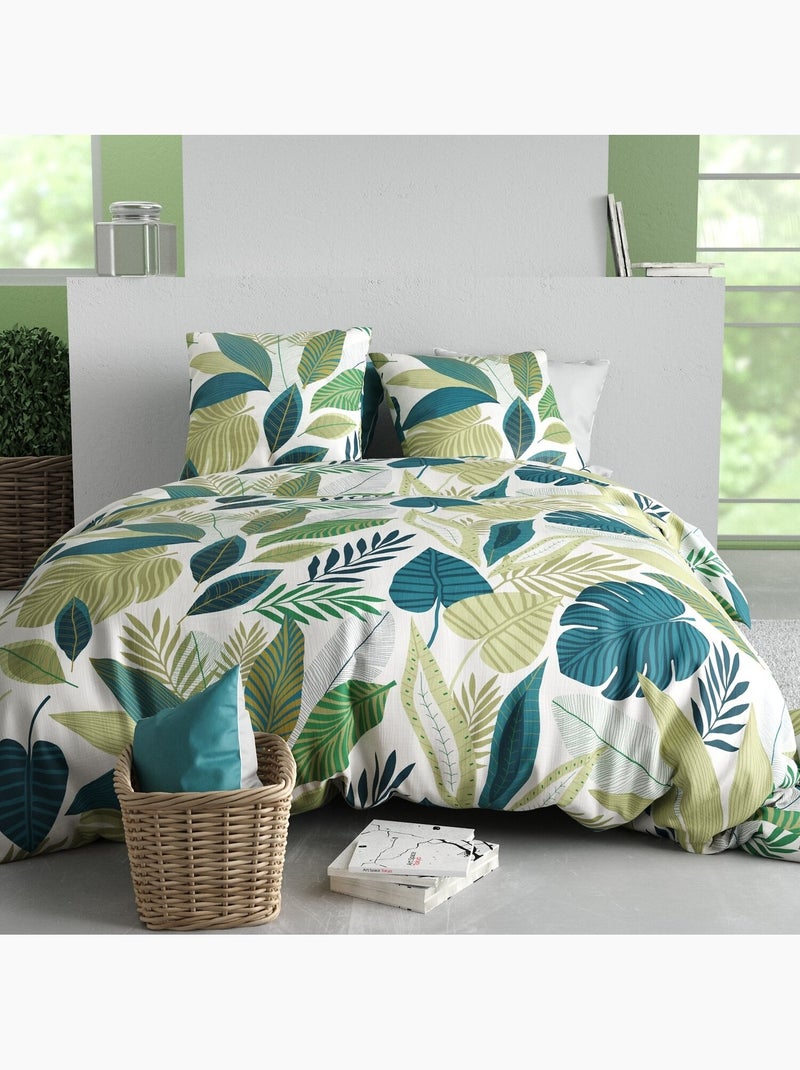 Parure housse de couette 100 % coton tropicalia Multicolore - Kiabi