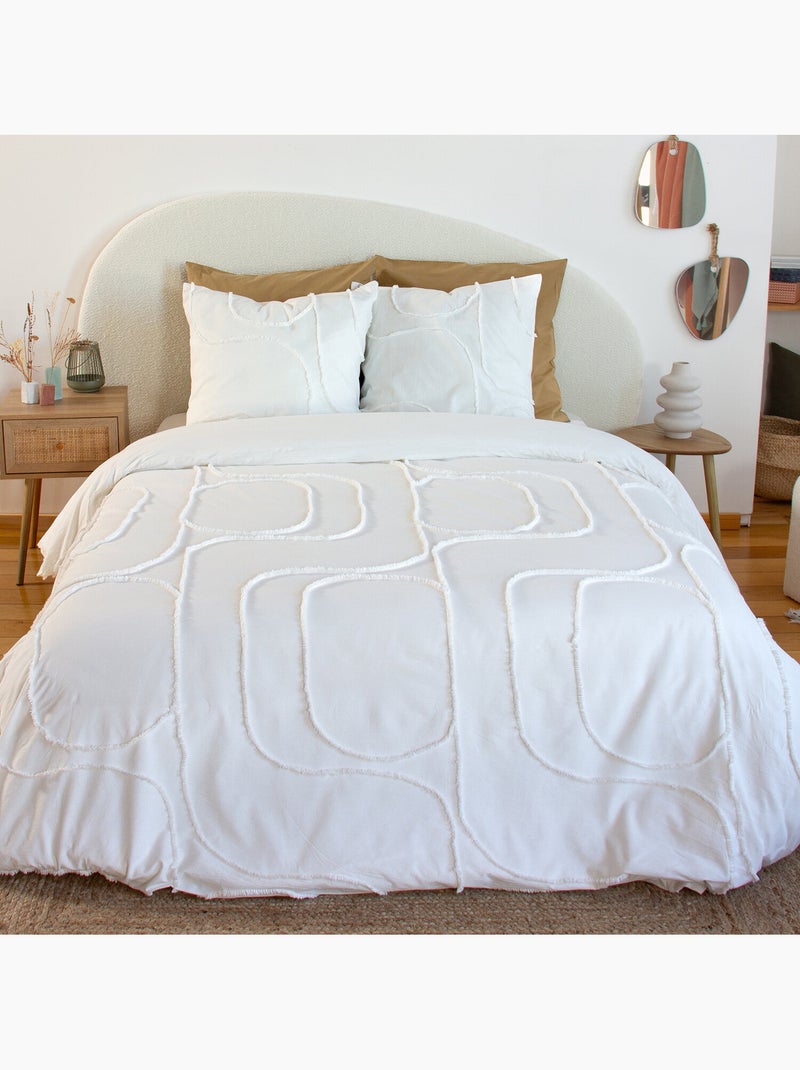 Parure housse de couette 100 % coton tuféa Blanc - Kiabi
