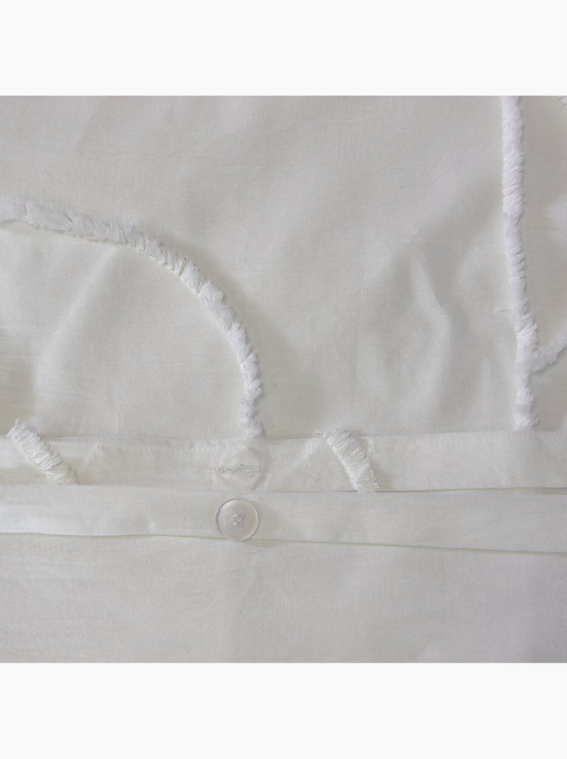 Parure housse de couette 100 % coton tuféa Blanc - Kiabi