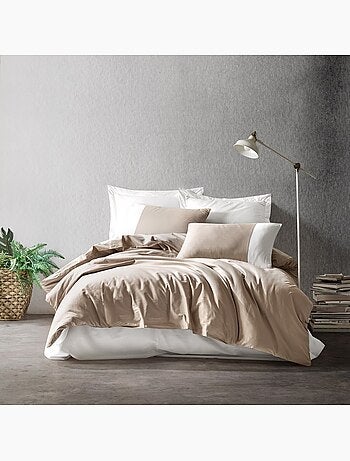 Parure housse de couette 100% coton Uni - Plain