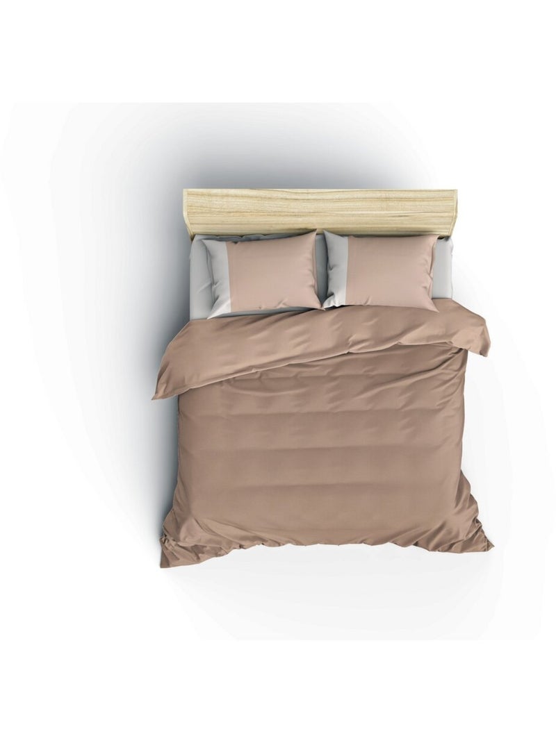 Parure housse de couette 100% coton Uni - Plain Crème - Kiabi