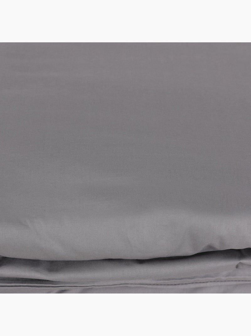 Parure housse de couette 100% coton unie - Plain Gris - Kiabi